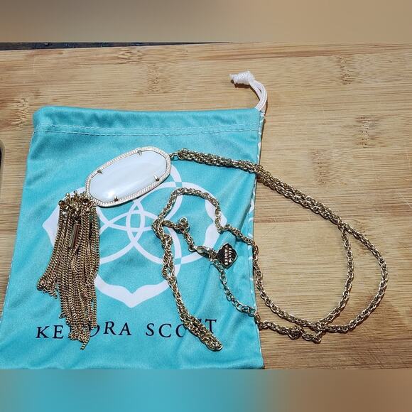 Kendra‎ scott Rayne whitel and gold necklace - Picture 5 of 11